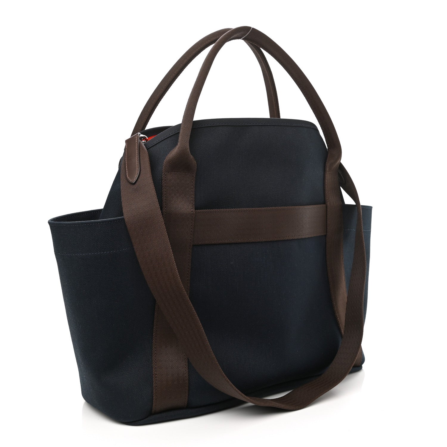 Hermes Canvas The Grooming Bag Bleu Navy Feu 5 of 15