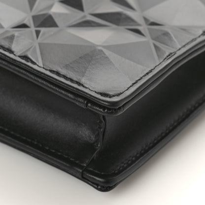 Christian Dior Calfskin Macrocannage Diamond Caro Zipped Pouch With Chain Black 8 of 8