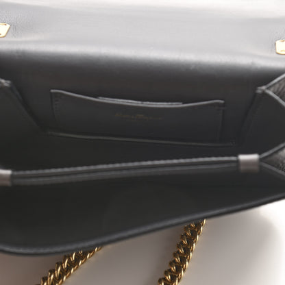 Salvatore Ferragamo Pebbled Calfskin Ginevra Chain Bag Grey 5 of 15
