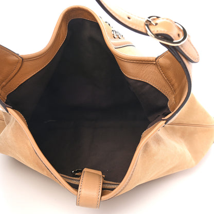 Gucci Suede Studded Jackie O Bouvier Hobo Light Brown 4 of 9