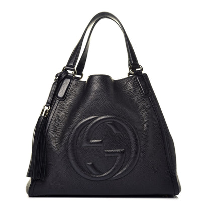 Gucci Pebbled Calfskin Medium Soho Shoulder Bag Black 1 of 9