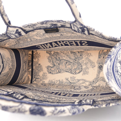 Christian Dior Canvas Embroidered Medium Dioriviera Toile De Jouy Book Tote Blue 5 of 12