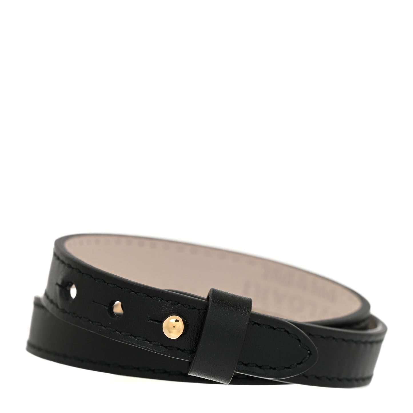 Calfskin Serpenti Forever Double Coil S Bracelet Black