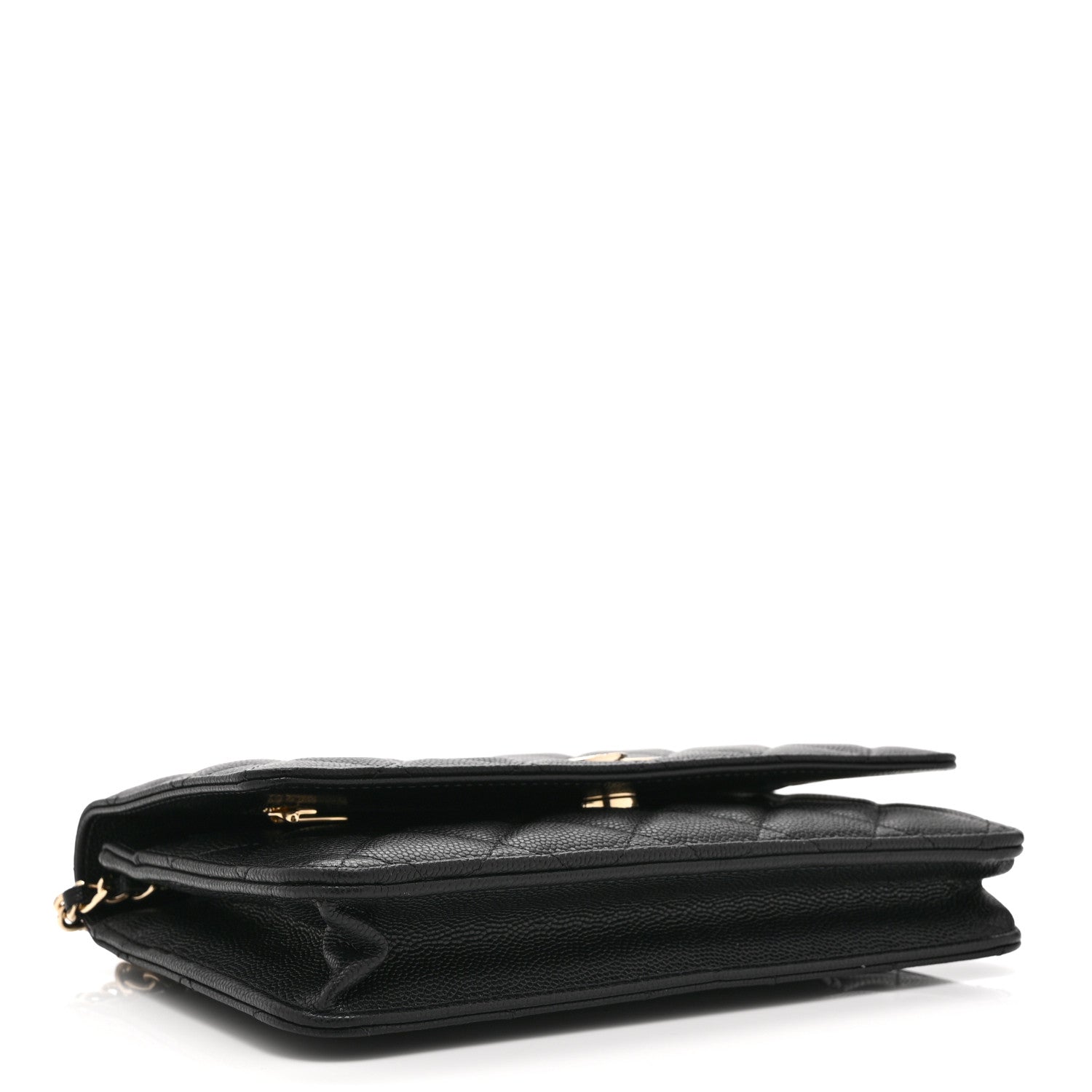 Chanel Caviar Quilted Crystal CC Wallet On Chain WOC Black 4 of 12