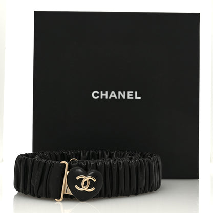Chanel Lambskin Heart Belt 85 34 Black 5 of 5