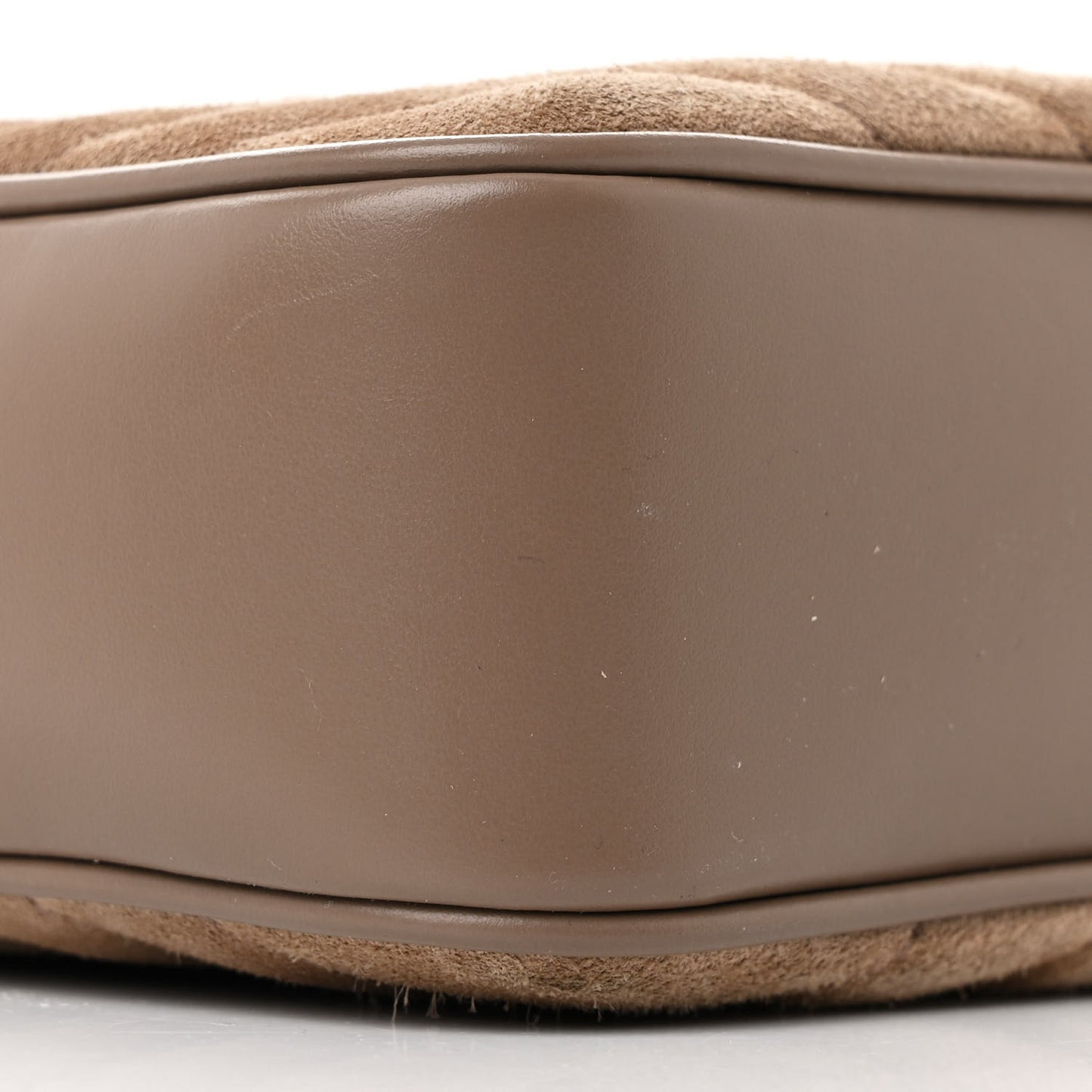Suede Matelasse Monogram Lou Camera Bag Taupe