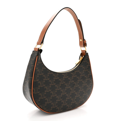 Celine Triomphe Canvas Calfskin Ava Shoulder Bag Tan 3 of 10