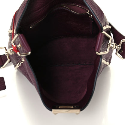 Valentino Garavani Pebbled Calfskin Small Rockstud Flip-Lock Messenger Bag Vinaccia 5 of 10