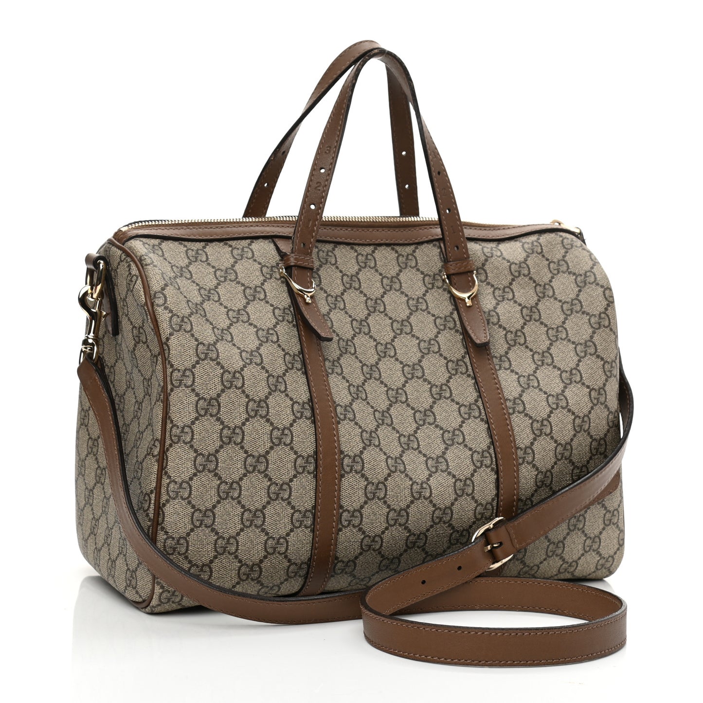 GG Supreme Monogram Margaux Calfskin Medium Nice Boston Beige Ebony Acero