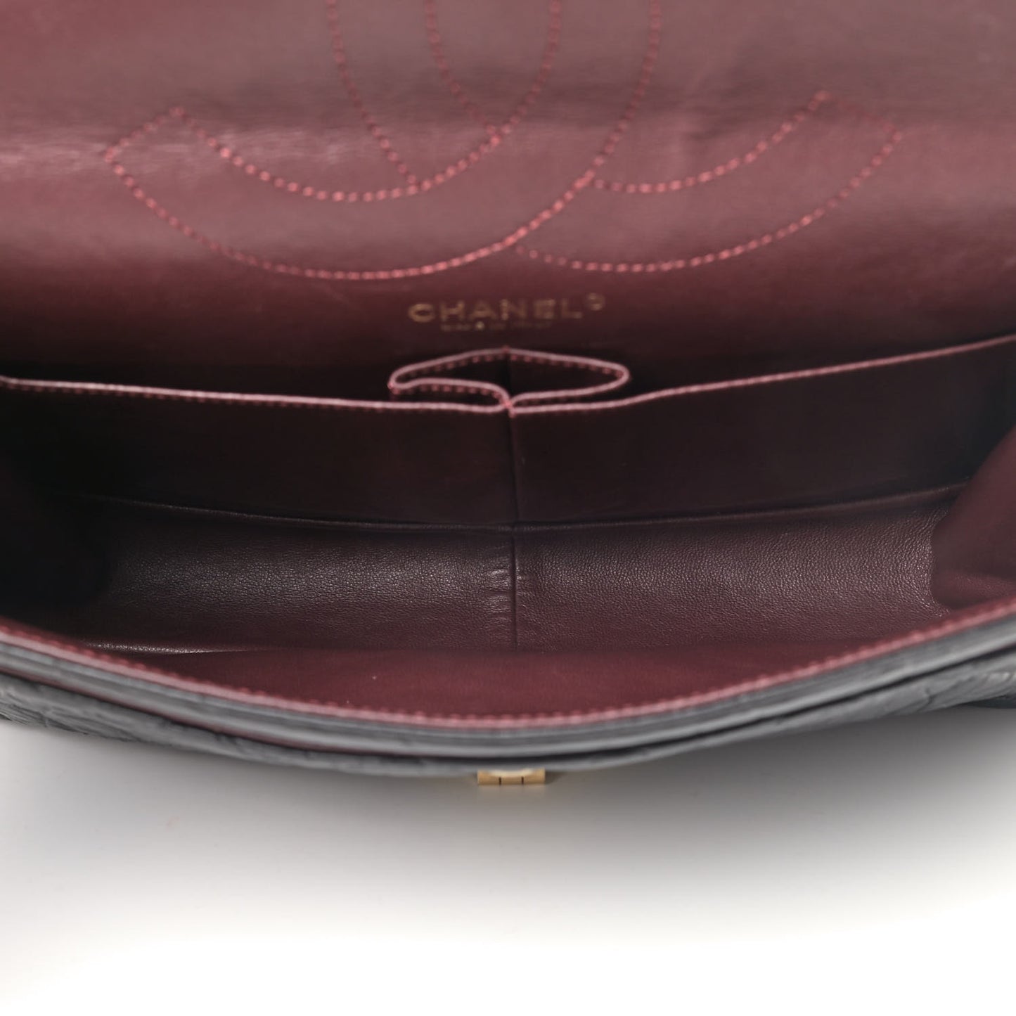 Aged Calfskin Quilted 2.55 Reissue 227 Flap Black