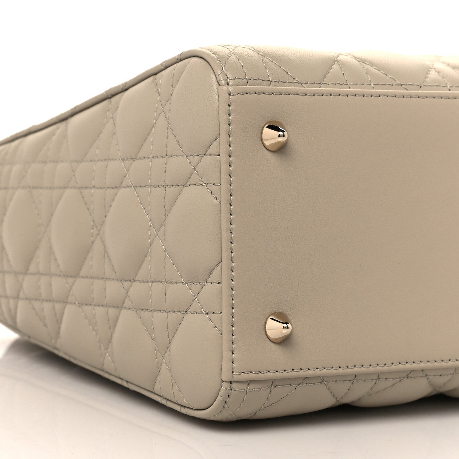 Christian Dior Lambskin Cannage Medium Lady Dior Beige 8 of 10