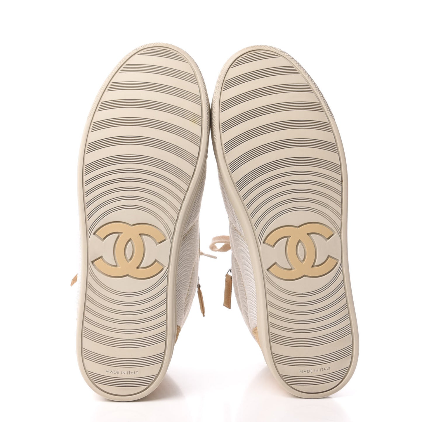 Toile Suede CC High Top Sneakers 38.5 Beige White