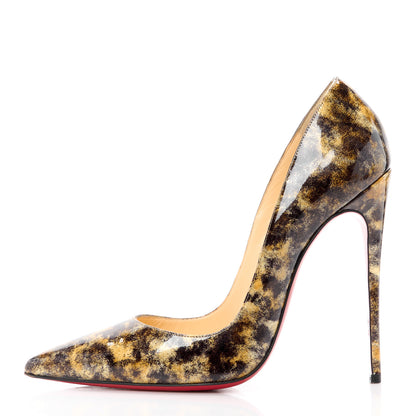 Christian Louboutin Patent Vernis Mouchete So Kate 120 Pumps 38 Black 1 of 9
