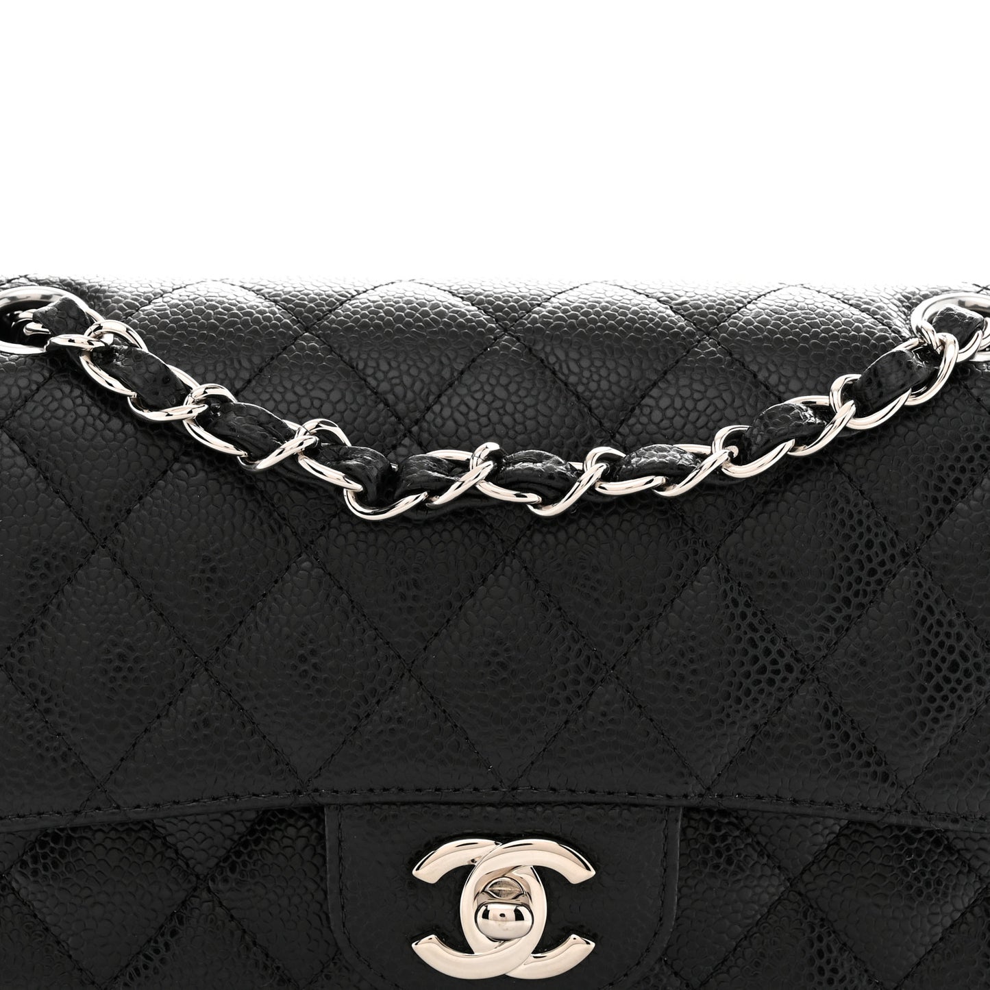 Caviar Quilted Small Double Flap Black