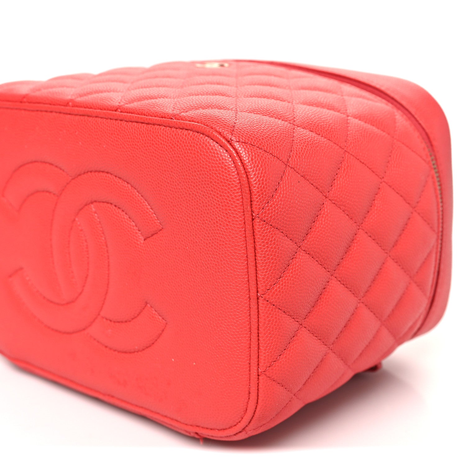 Chanel Caviar Quilted Large Vanity Pouch Red 11 of 12