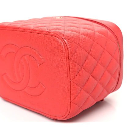 Chanel Caviar Quilted Large Vanity Pouch Red 11 of 12