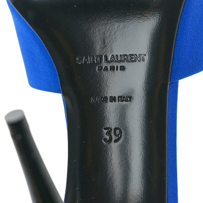 Saint Laurent Crepe De Chine Suite Mule Sandals 39 Picasso Blue 7 of 10
