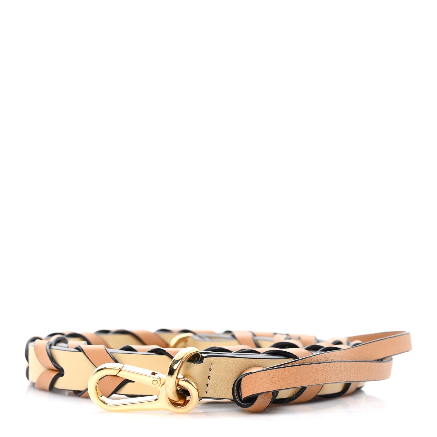 Loewe Calfskin Braided Thin Strap Dark Butter 1857545 – FASHIONPHILE