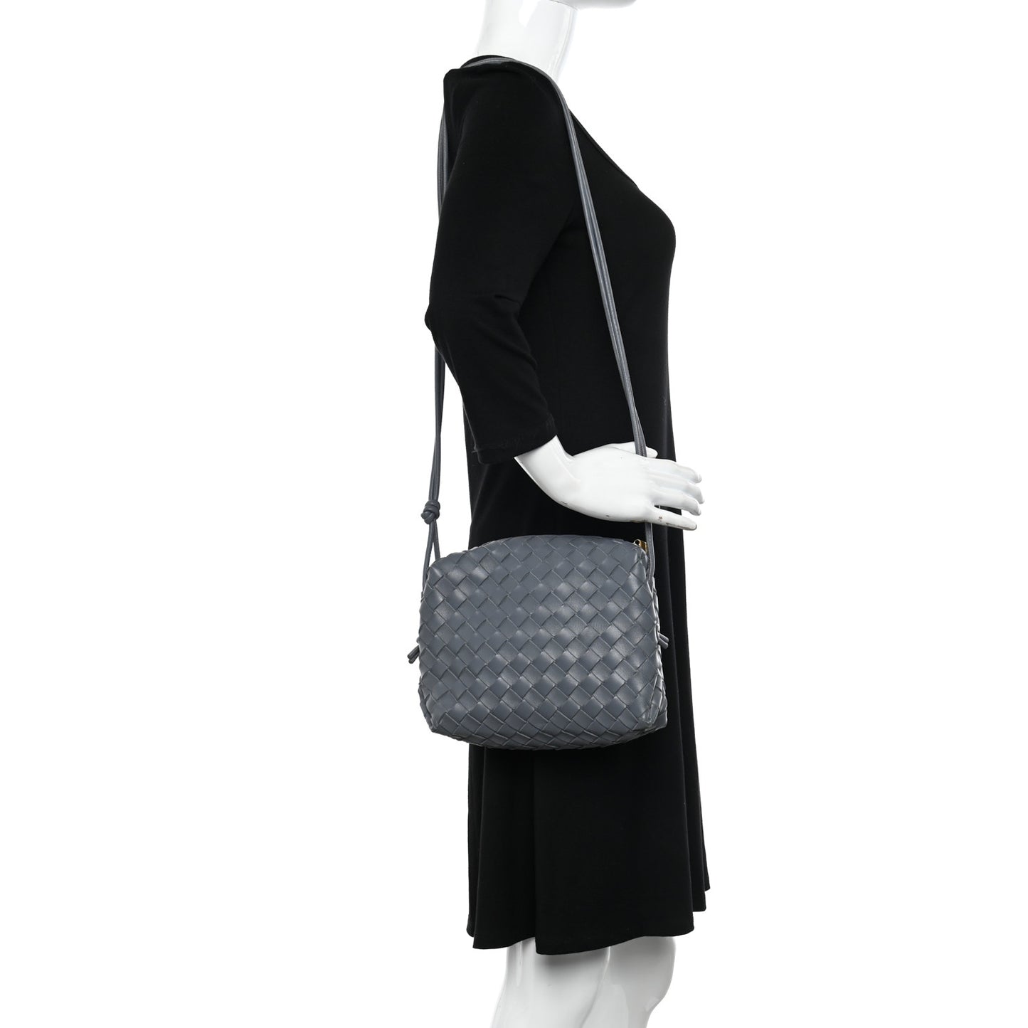 Nappa Intrecciato Small Loop Camera Bag Thunder