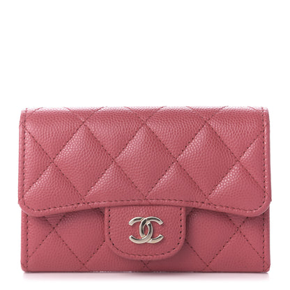 Chanel Caviar Quilted Flap Card Holder Dark Pink 1 of 9