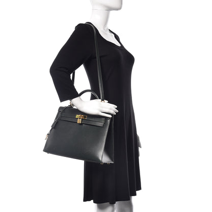 Hermes Box Kelly Sellier 32 Vert Fonce 2 of 15
