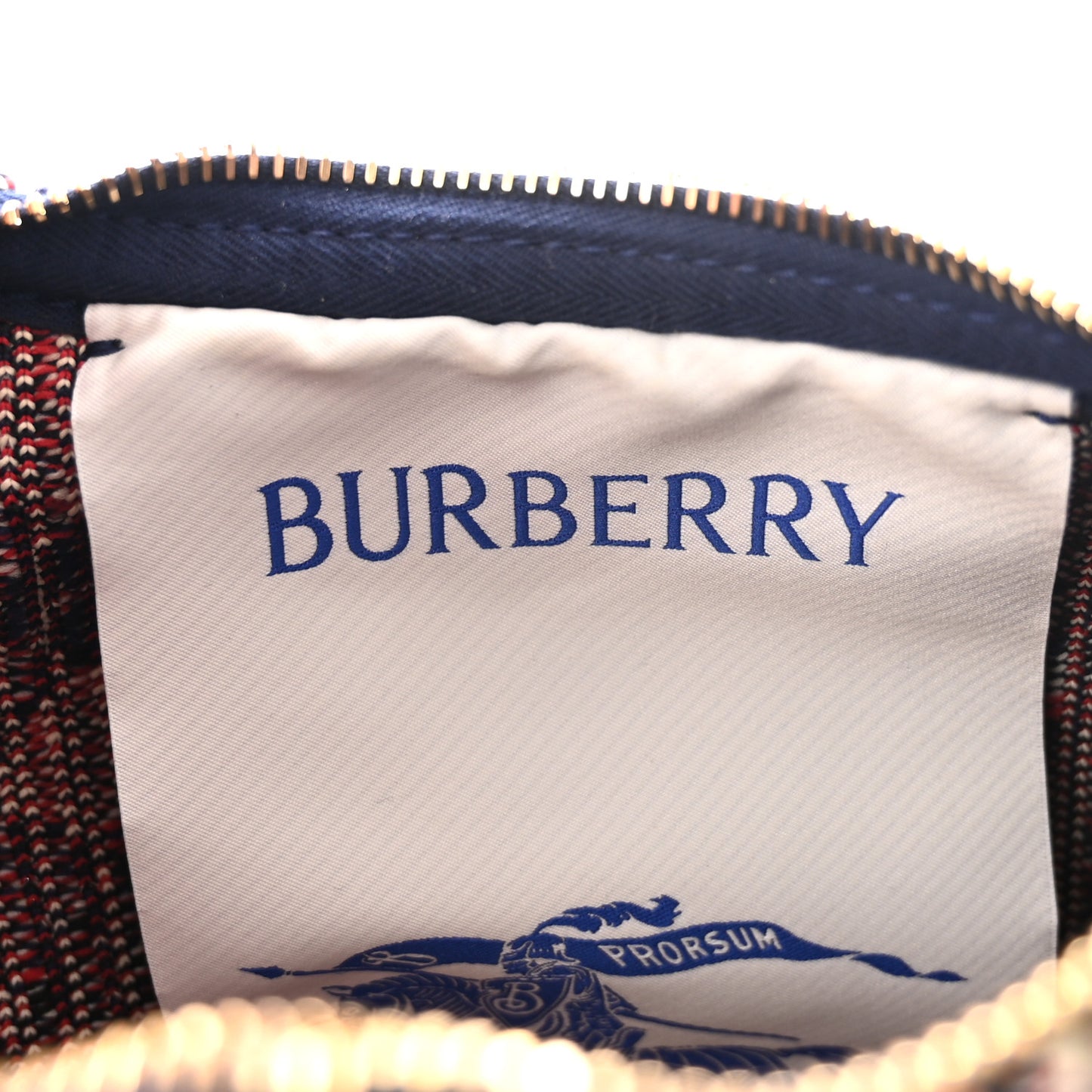 Canvas Knitted Check Mini Peg Duffle Bag Marine