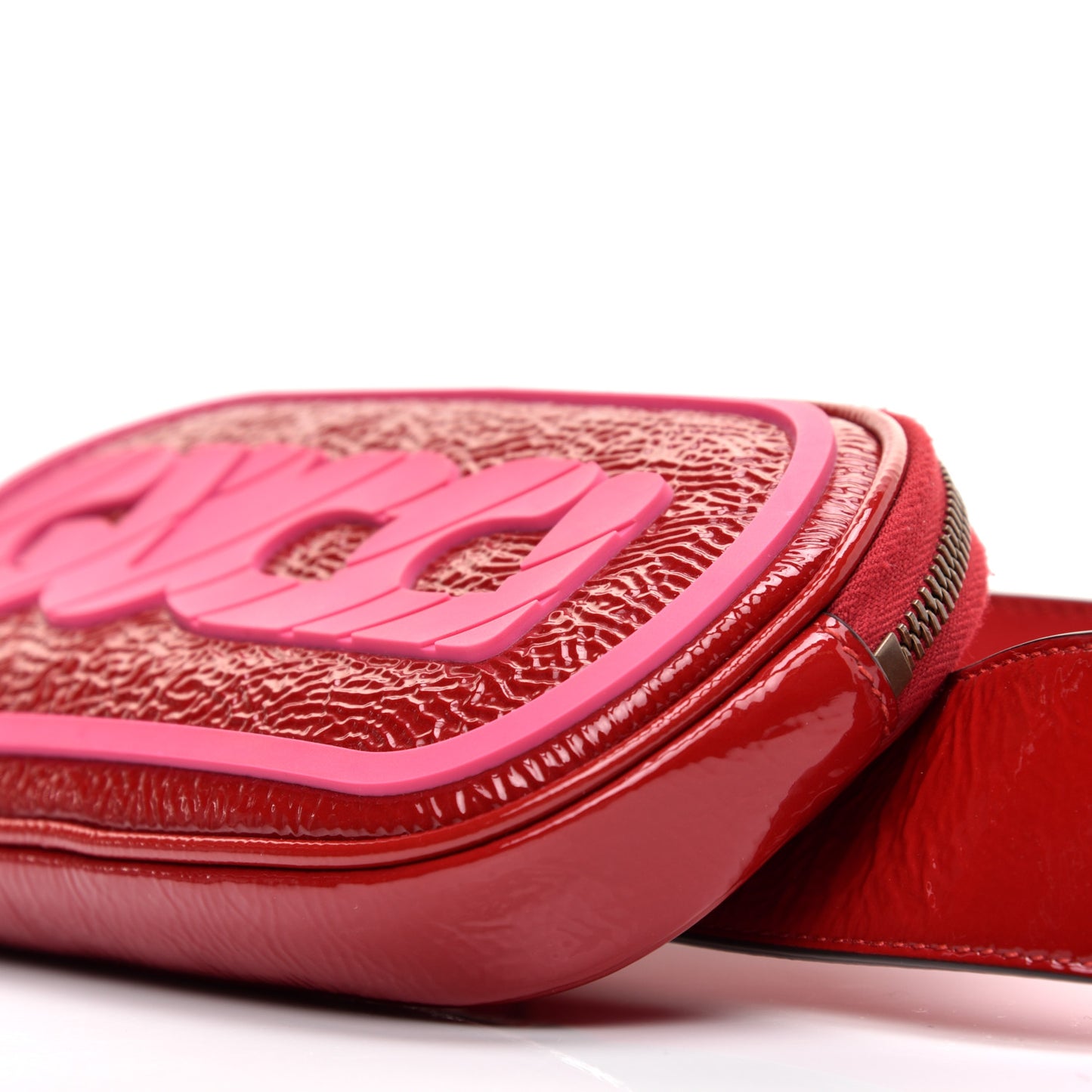 Patent Rubber Game Patch Logo Belt Bag 75 30 Hibiscus Red