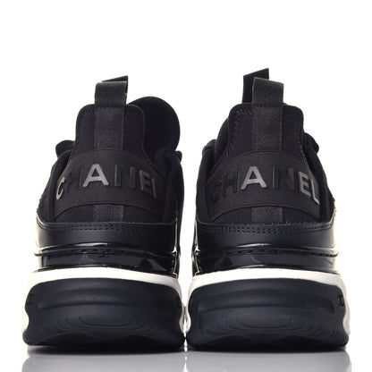 Chanel Velvet Calfskin Mixed Fibers CC Sneakers 38 Black 5 of 9