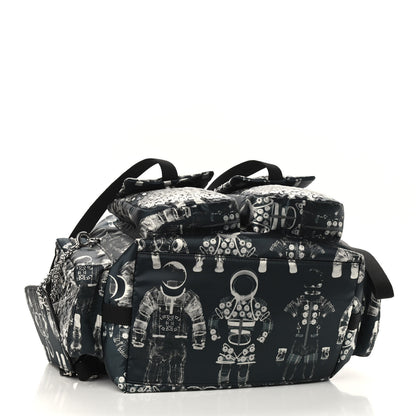 Chanel Sequin Nylon Lambskin Astronaut Essentials Backpack Black White 4 of 9