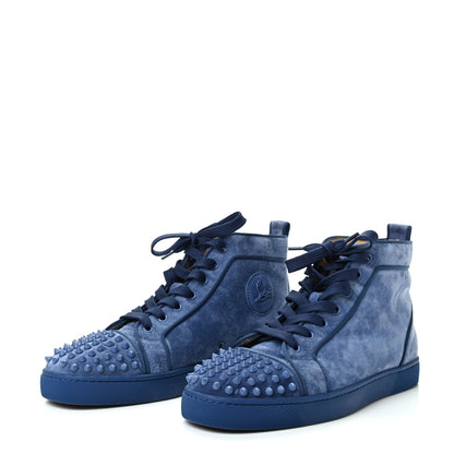 Christian Louboutin Mens Suede Louis Spikes Flat Sneakers 41.5 Electric 3 of 8