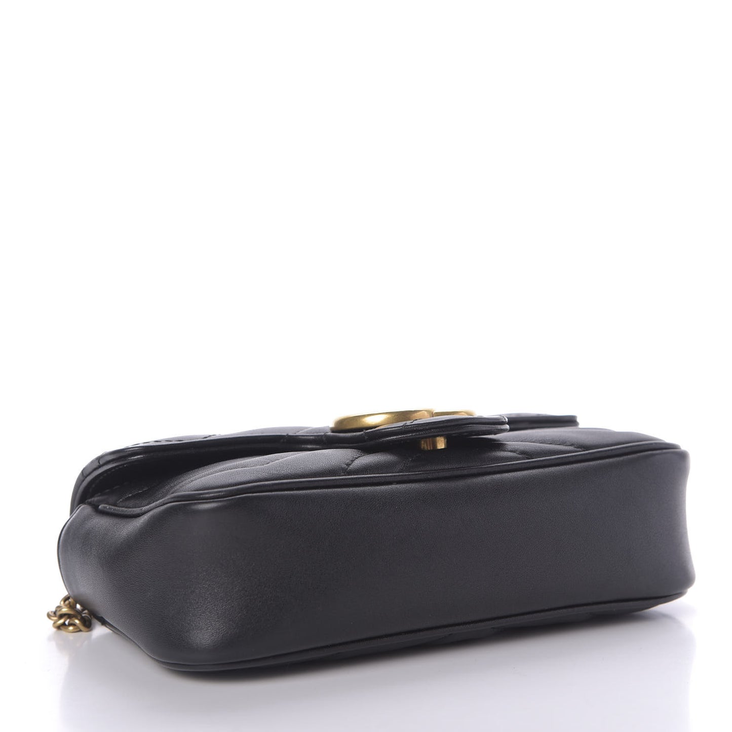Calfskin Matelasse Super Mini GG Marmont Shoulder Bag Black