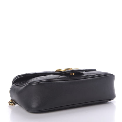Gucci Calfskin Matelasse Super Mini GG Marmont Shoulder Bag Black 4 of 10