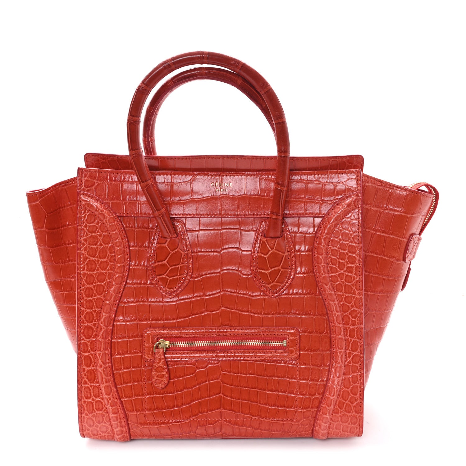 Celine Crocodile Mini Luggage Vermillion 1 of 10
