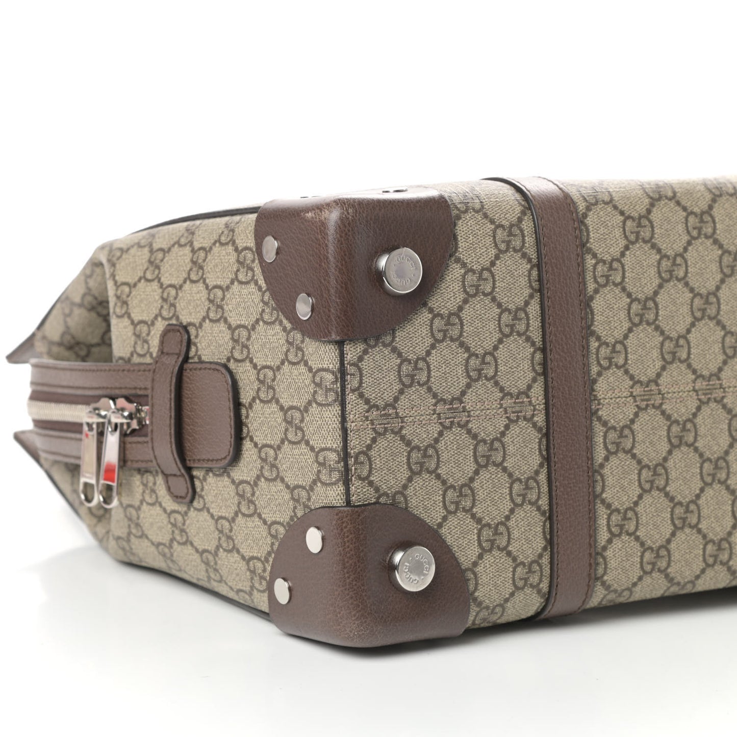 GG Supreme Monogram Textured Dollar Calfskin Medium Detail Tote Beige Ebony New Acero
