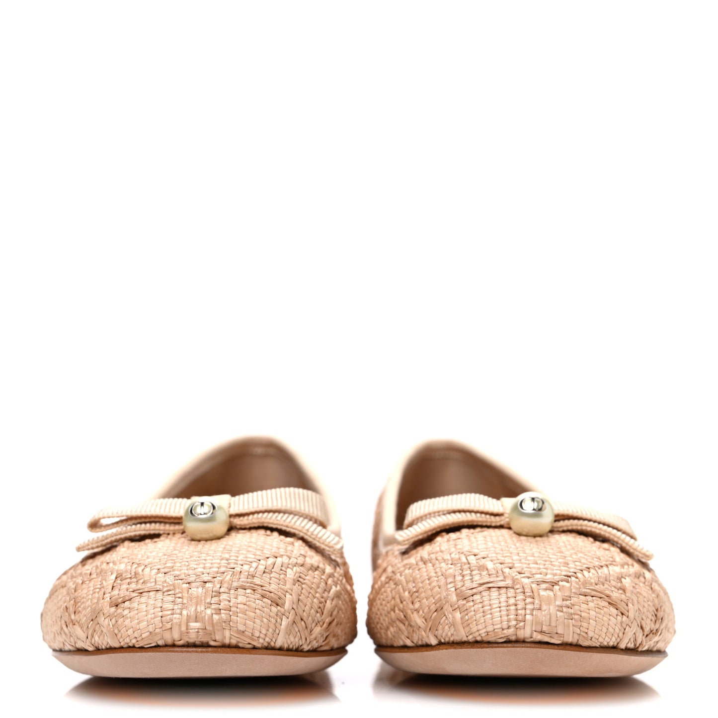 Raffia Cannage Ballet Flat 38.5 Straw