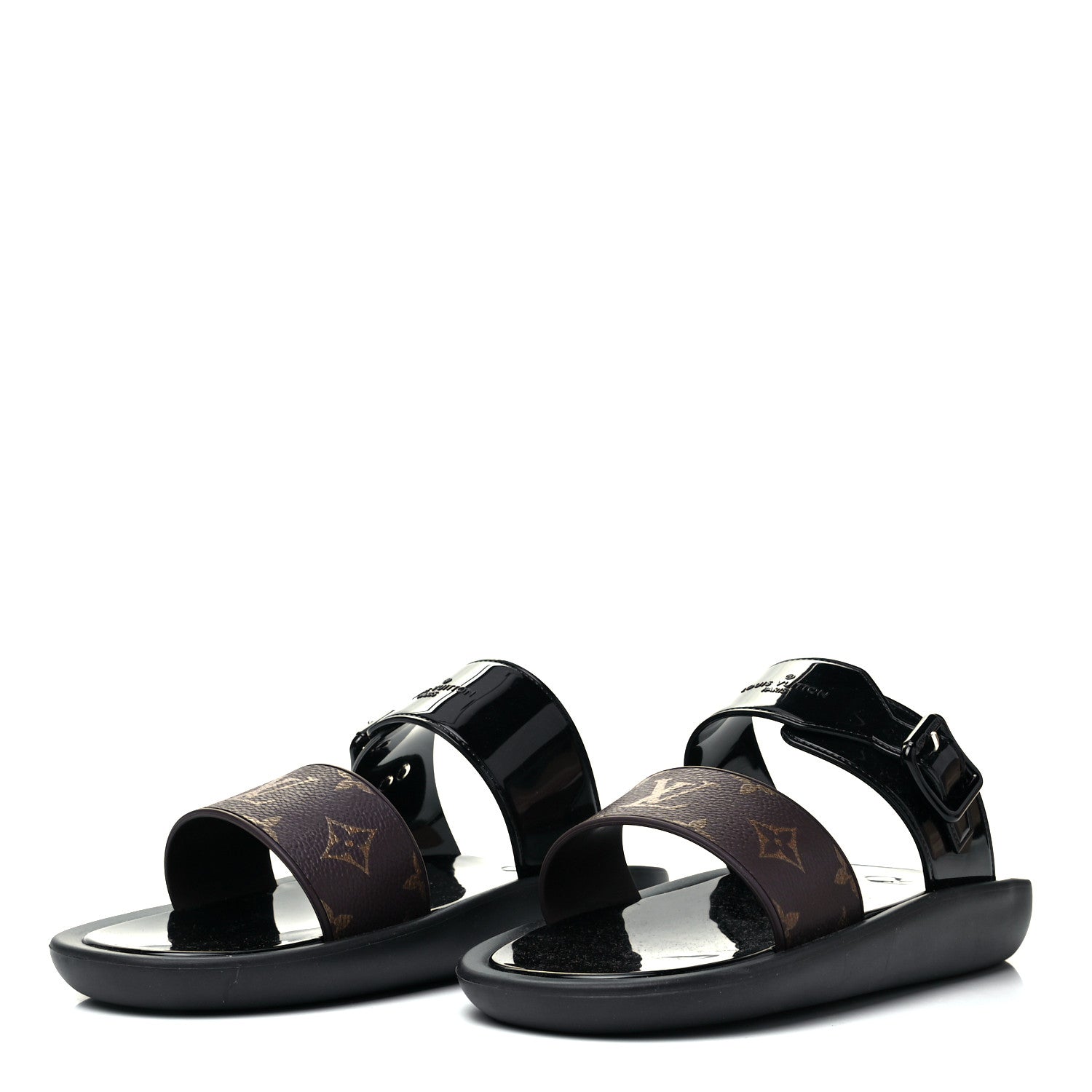 Louis Vuitton Monogram Sunbath Flat Mule Sandals 40 Black 3 of 7