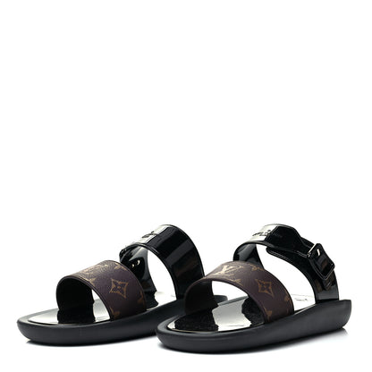 Louis Vuitton Monogram Sunbath Flat Mule Sandals 40 Black 3 of 7