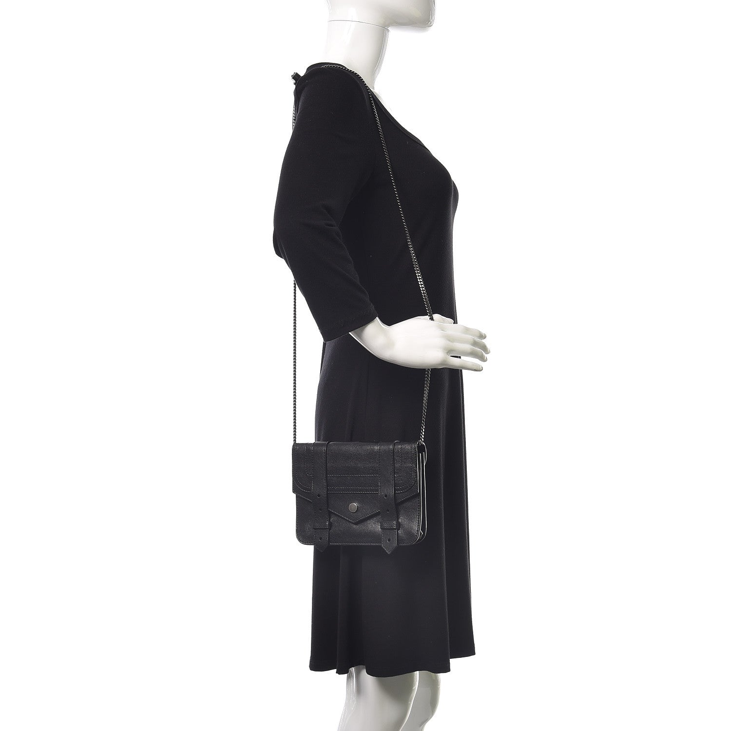 Proenza Schouler Lambskin Large PS1 Chain Wallet Black 2 of 9