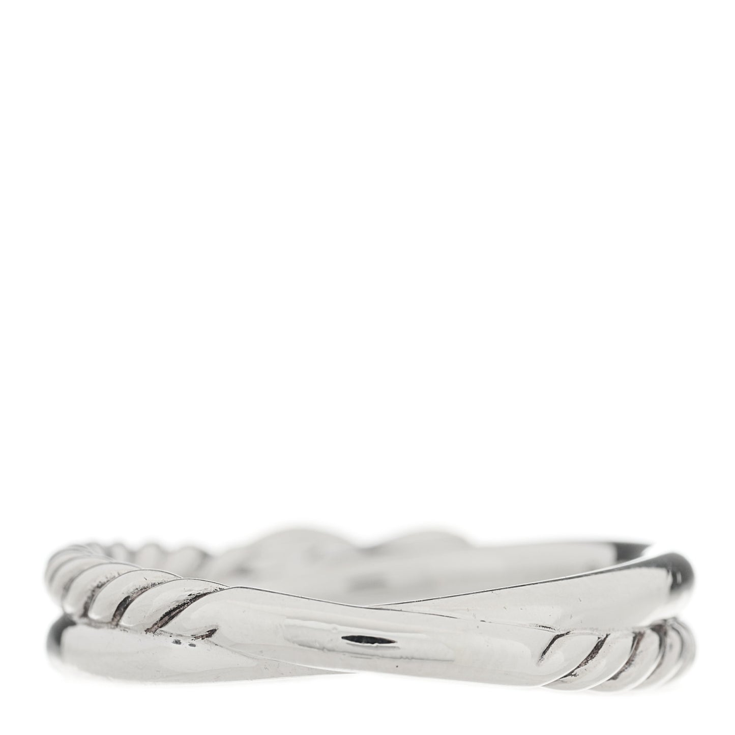 Sterling Silver 18K Yellow Gold Petite X Crossover Ring 53 6.5
