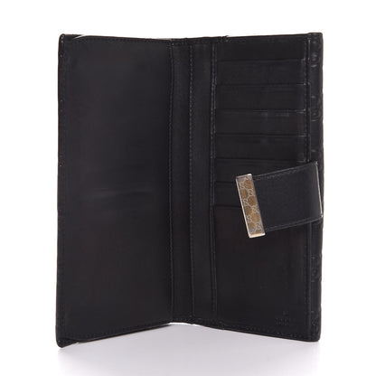 Gucci Guccissima Margaux Calfskin Icon Bar Continental Flap Wallet Black 5 of 7