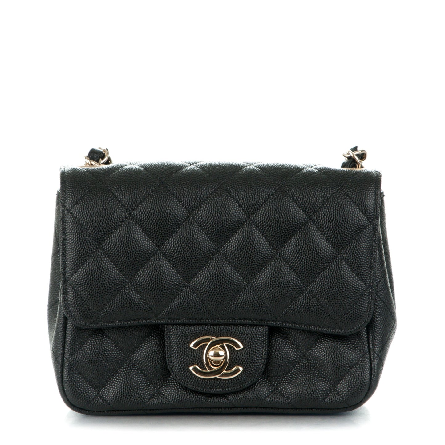 Caviar Quilted Mini Square Flap Black