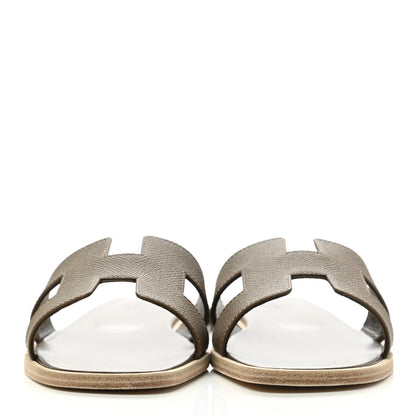 Hermes Epsom Oran Sandals 37 Etoupe 2 of 9