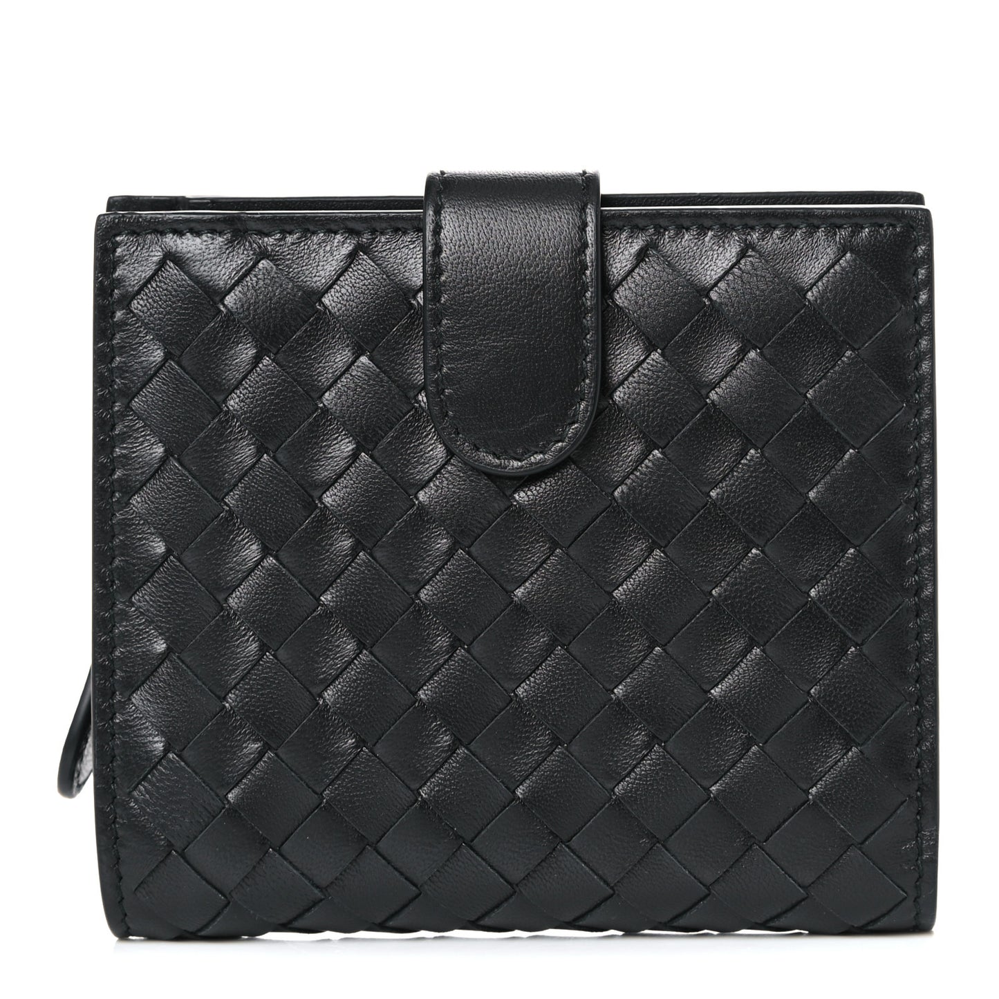 Nappa Intrecciato French Flap Wallet Black