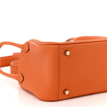 Hermes Taurillon Clemence Mini Lindy 20 Orange 9 of 11