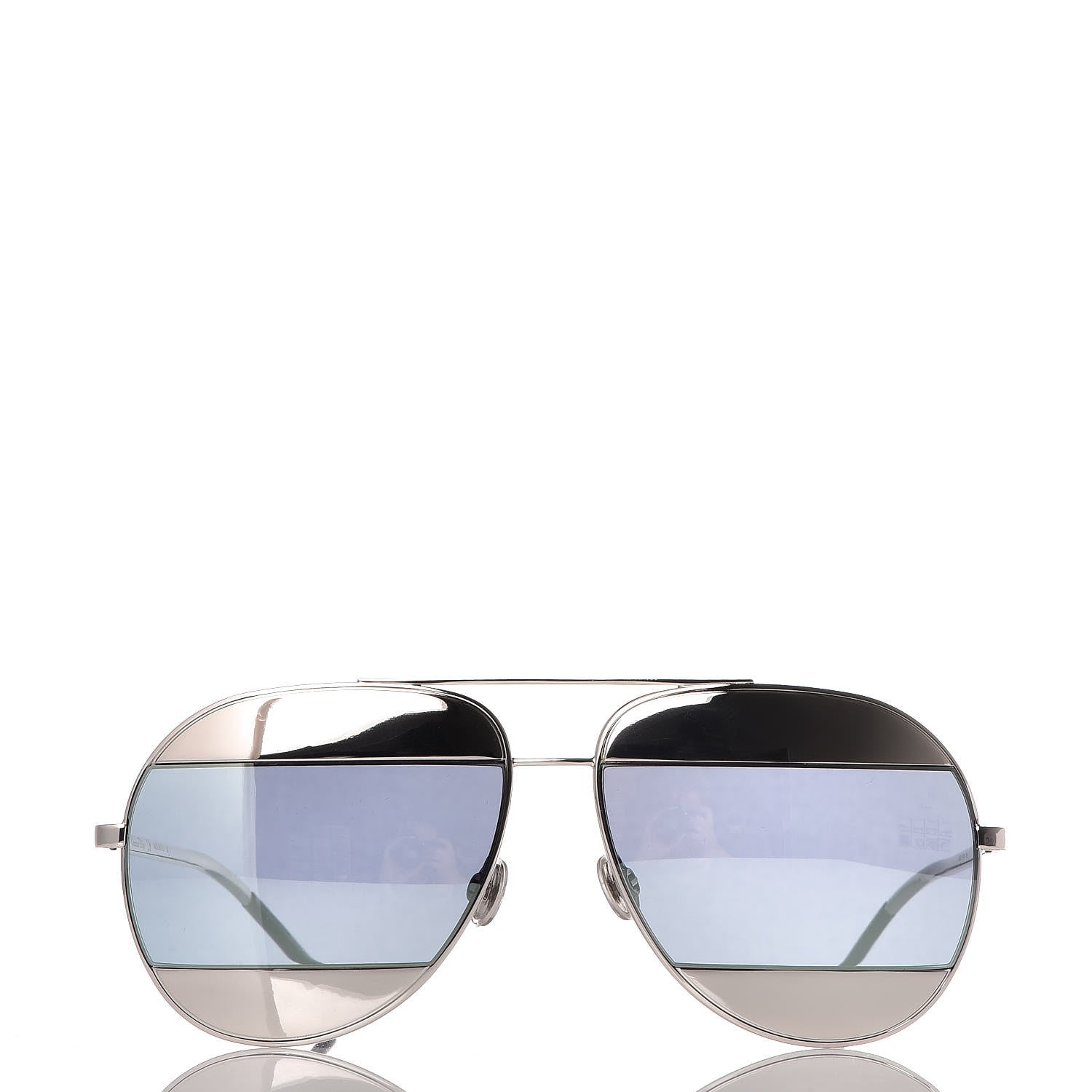 Christian Dior Split 1 Aviator Sunglasses Silver Blue 2 of 10