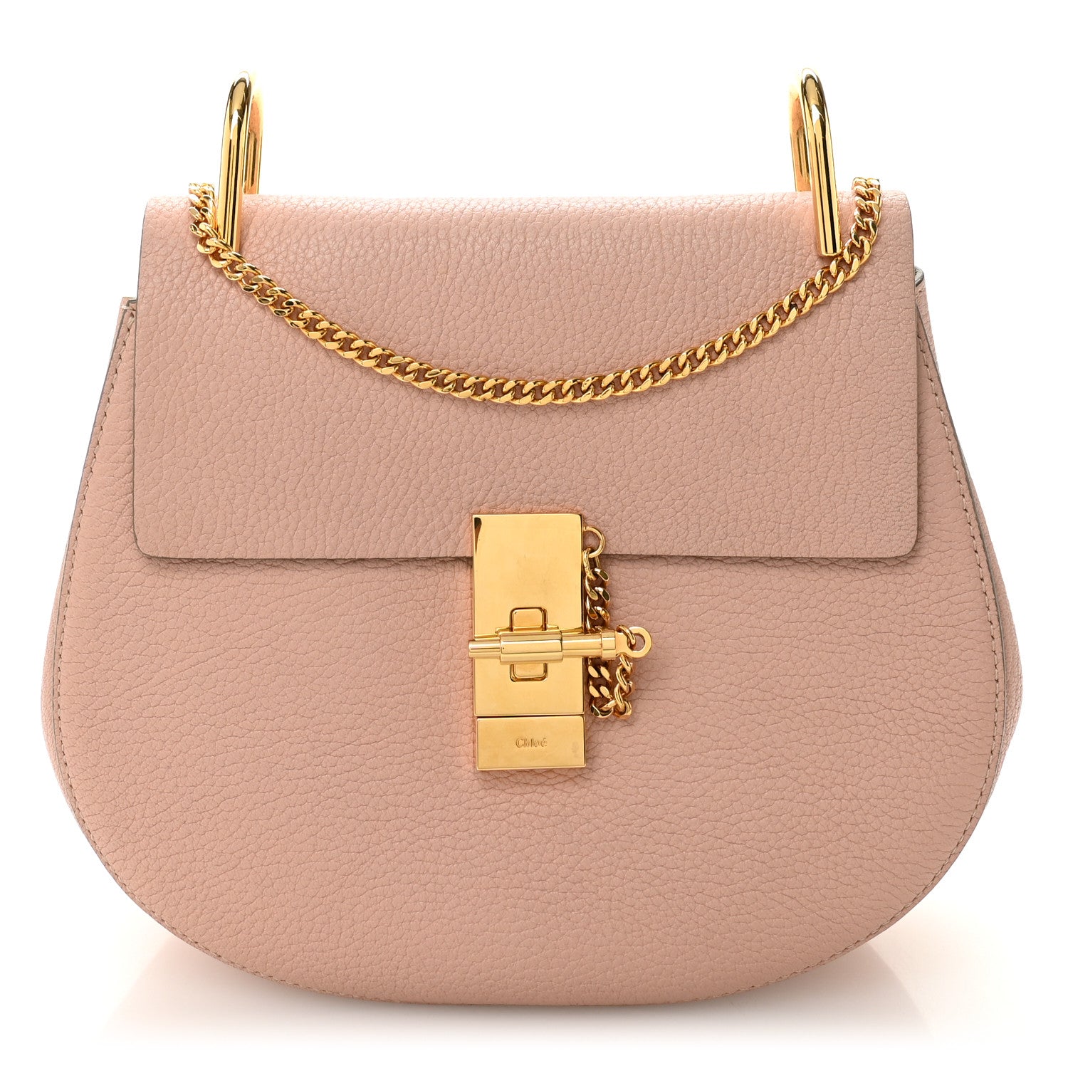 Chloe Grained Lambskin Drew Shoulder Bag Cement Pink 1 of 10