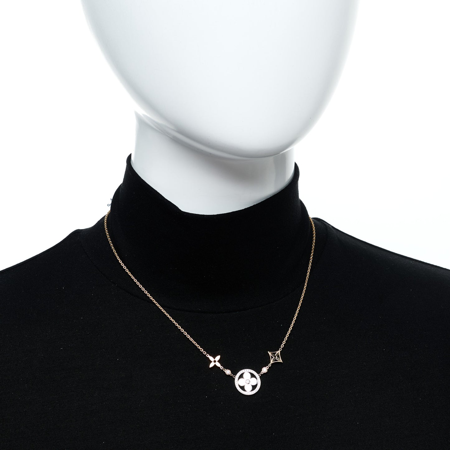 18K Yellow White Rose Gold Diamond Idylle Blossom XL Pendant Necklace