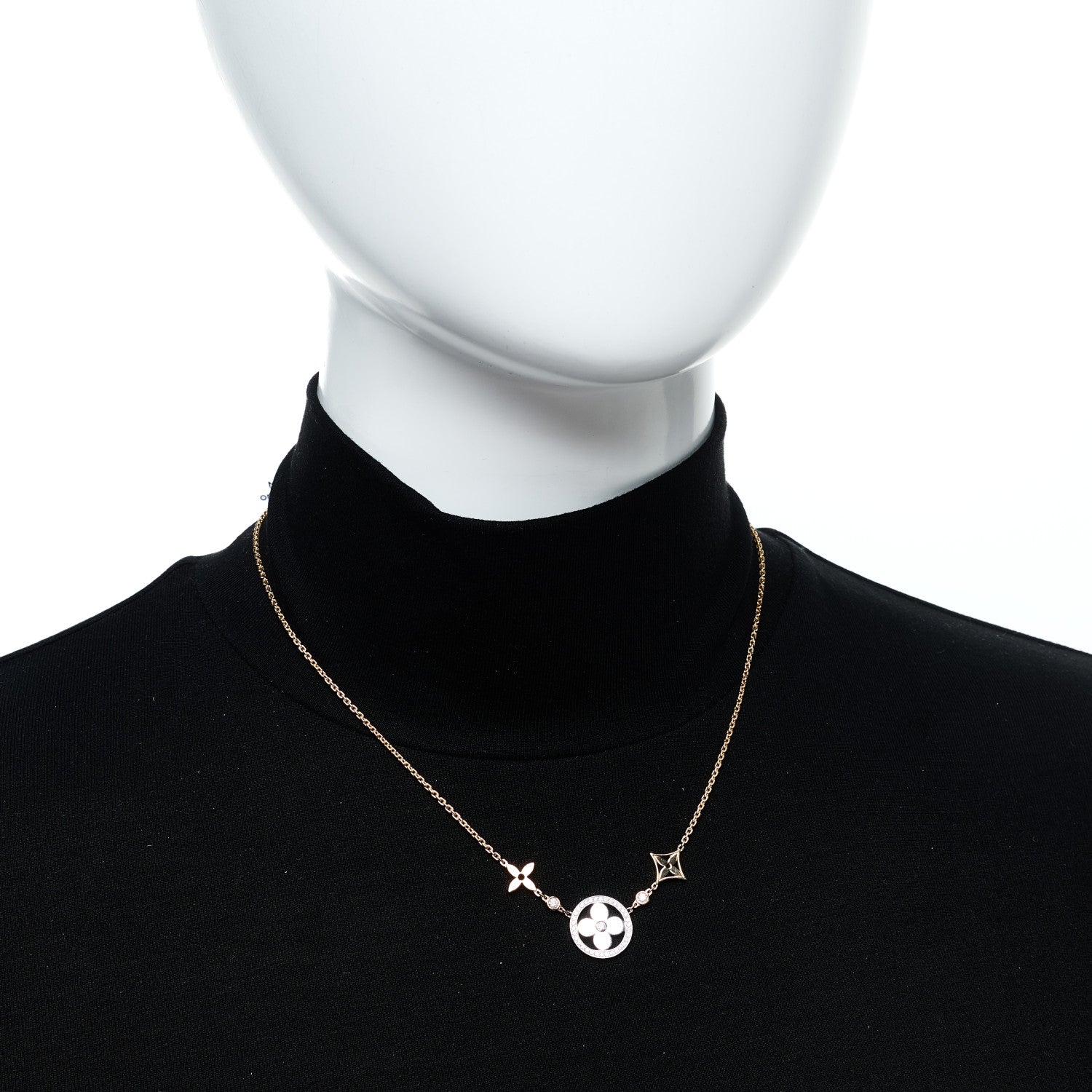 Louis Vuitton 18K Yellow White Rose Gold Diamond Idylle Blossom XL Pendant Necklace 2 of 5