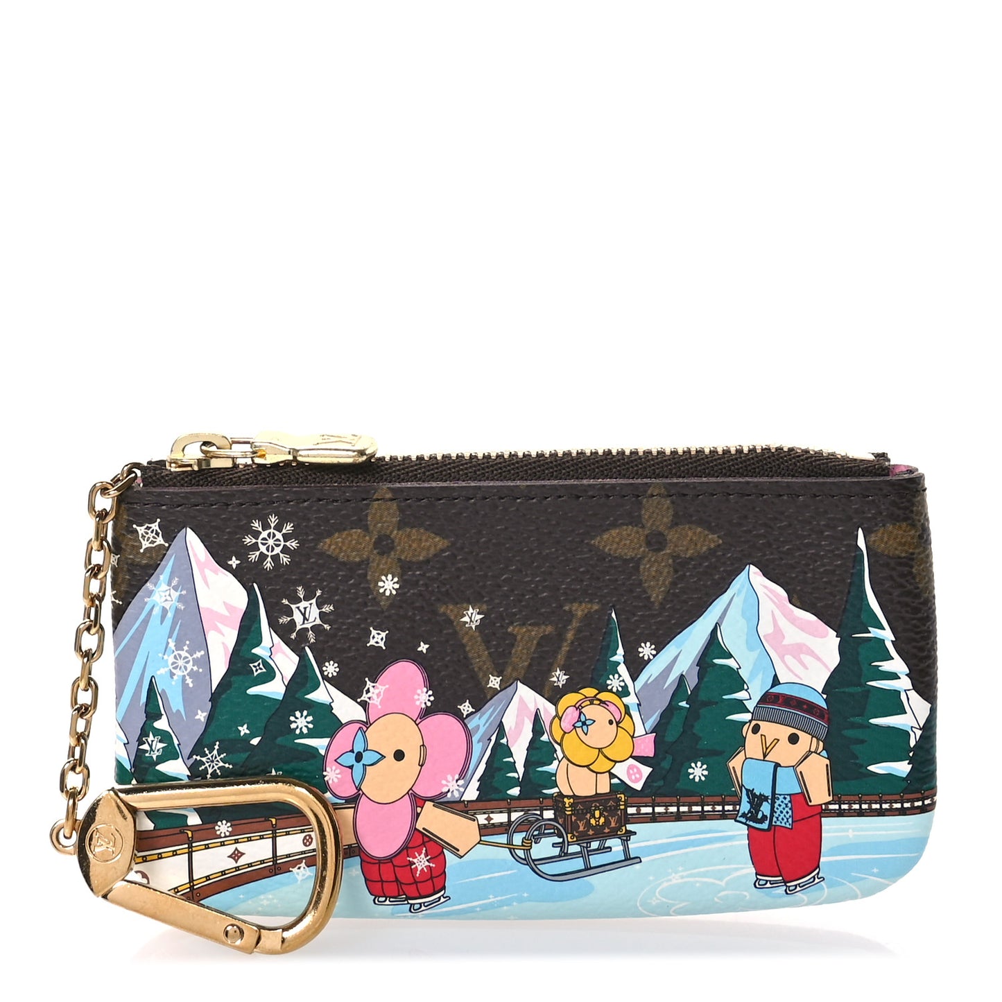 Monogram 2023 Christmas Animation Alpine Key Pouch Pink