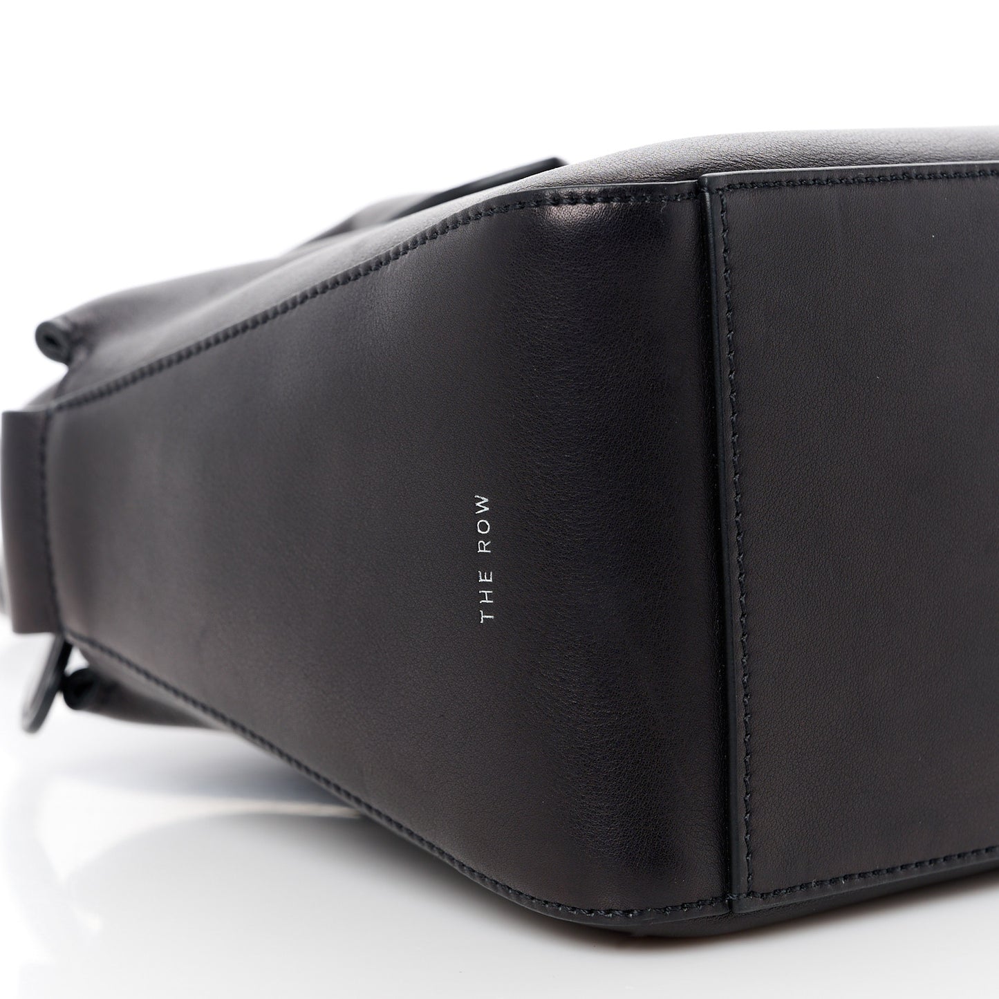 Polished Saddle Calfskin E/W Top Handle Bag Black